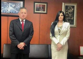 Santiago Nieto recibe a Nataly García Alcaldesa de Díaz Ordaz