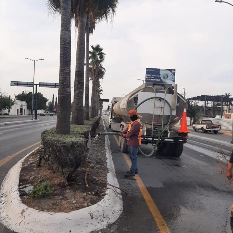 Tamaulipas aplica programa emergente de riego en áreas verdes con aguas tratadas