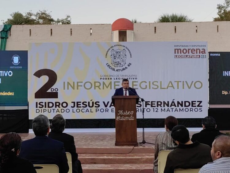Rinde Isidro Vargas Segundo Informe Legislativo; se declara aliado del Gobernador AVA y del Alcalde Mario López