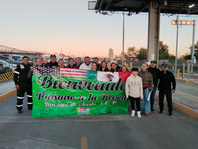 Cruza Caravana del Migrante Potosino, por la Aduana de Matamoros