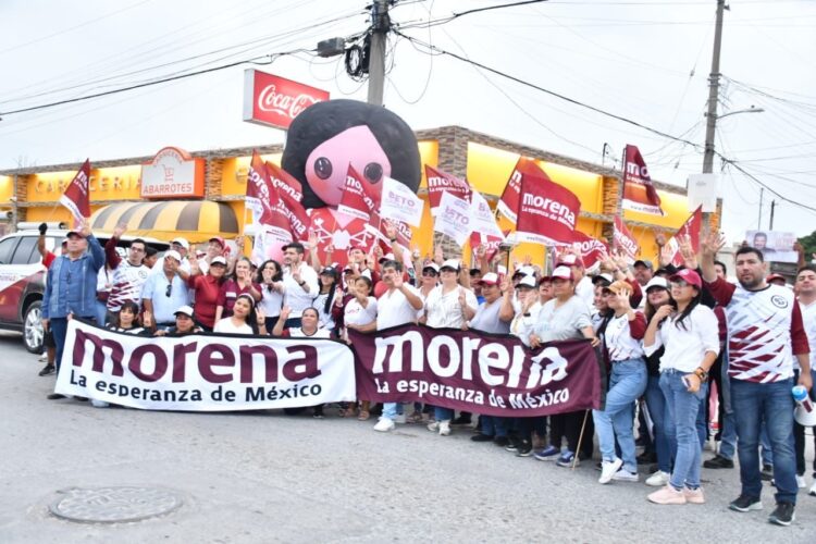 Olga Sosa y Beto Granados llevan propuestas de Morena a familias de Matamoros