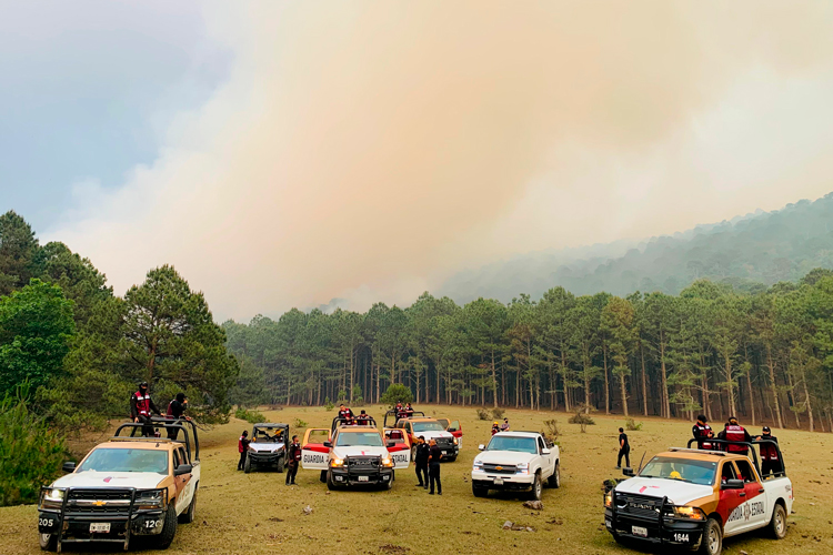Sigue el combate contra incendio en el Cañón del Novillo