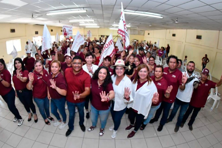 En Camargo estructura morenista refrenda su apoyo a Olga Sosa y Tina Perales