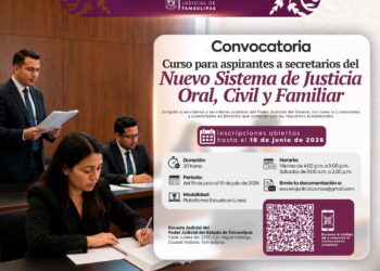 Abre Poder Judicial proceso de preparación para ocupar 30 plazas en Tamaulipas